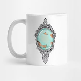 Vintage Turquoise birthstone frame Art Nouveau / version 2 Mug